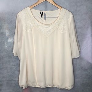 Cream Lace Top